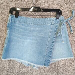 Free People Light Blue Denim Skort